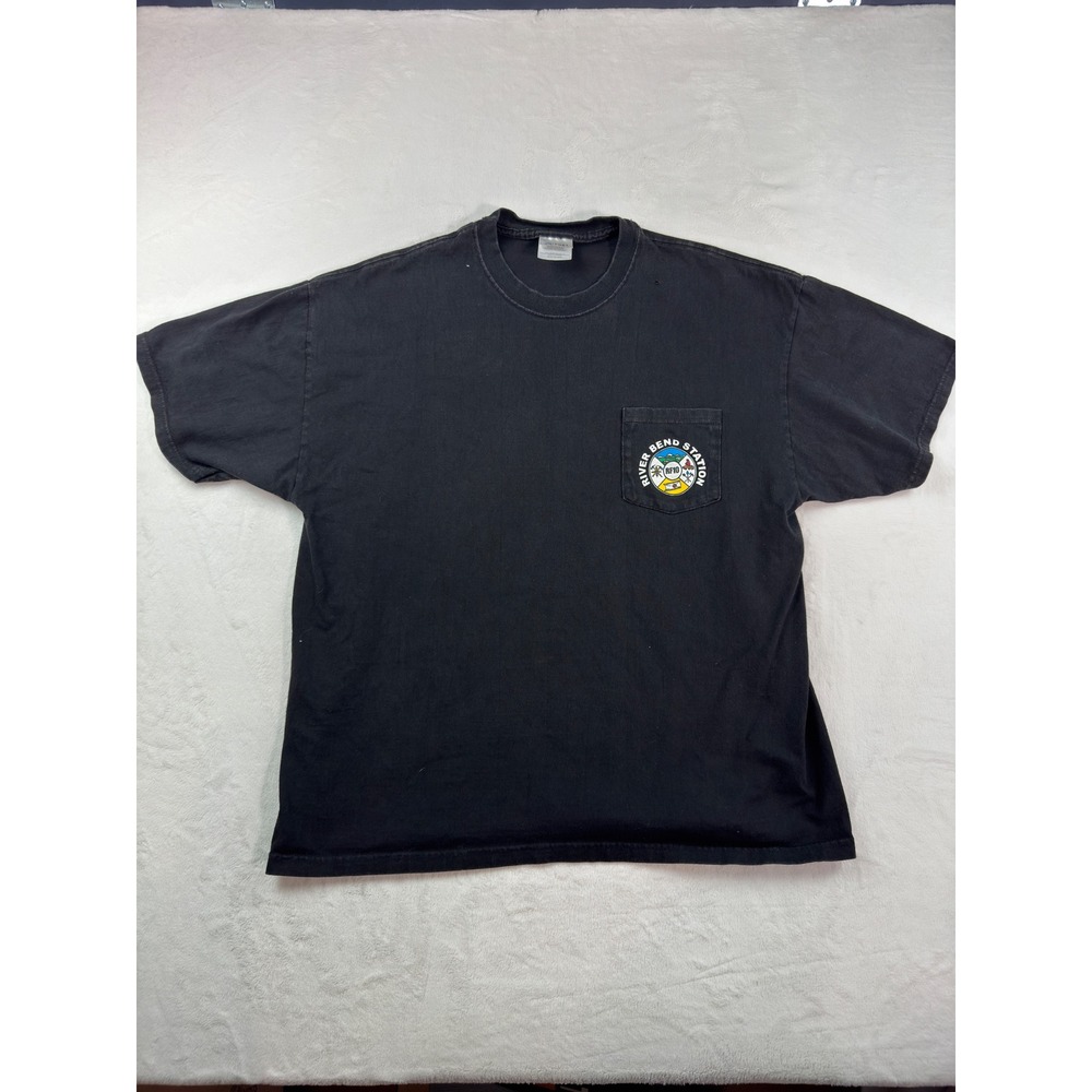 Vintage Port & Company River Bend Station RF10 Pocket T-Shirt Mens XL Black